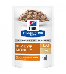 Hill's Prescription Diet k/d en j/d Kidney + Mobility Feline Maaltijdzakjes met Kip